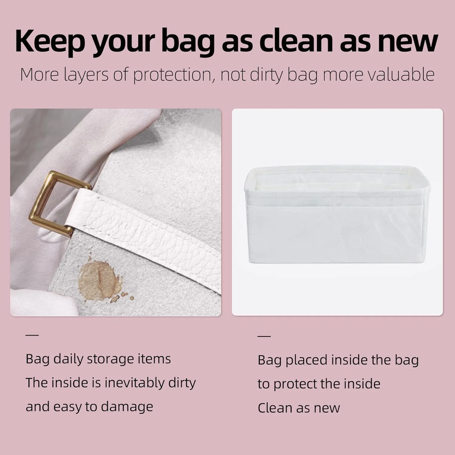 Purse Organizer Insert Fits Chanel Woc bags, Lightweight Bag Shaper for Women Luxury Handbag Tote, Soft Inner Bag (Chanel Woc, Snowflake)