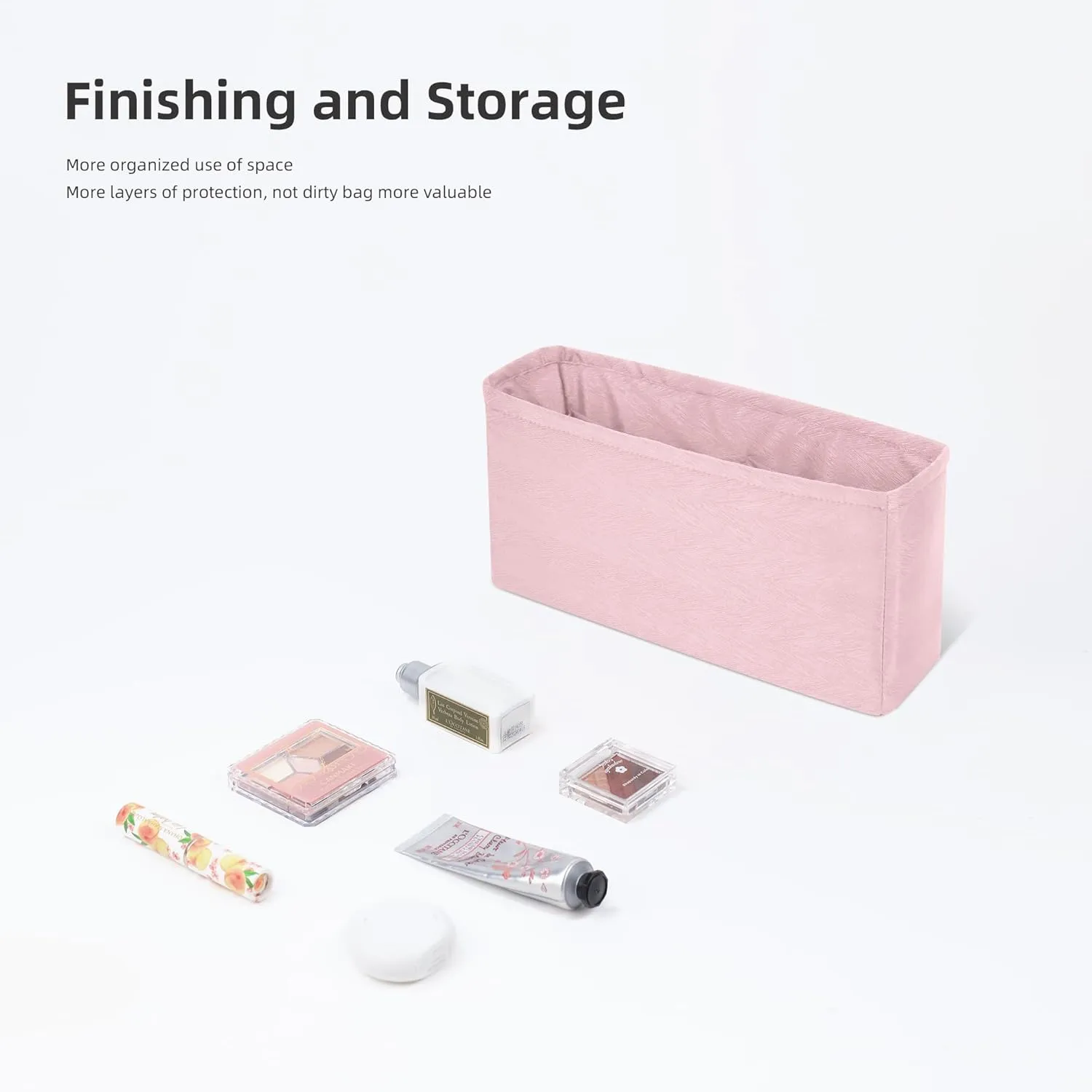 Purse Organizer Insert Fits Extra Pocket L19/L27, Lightweight Bag Shaper for Women Luxury Handbag Tote, Soft Inner Bag(L19,Pink)