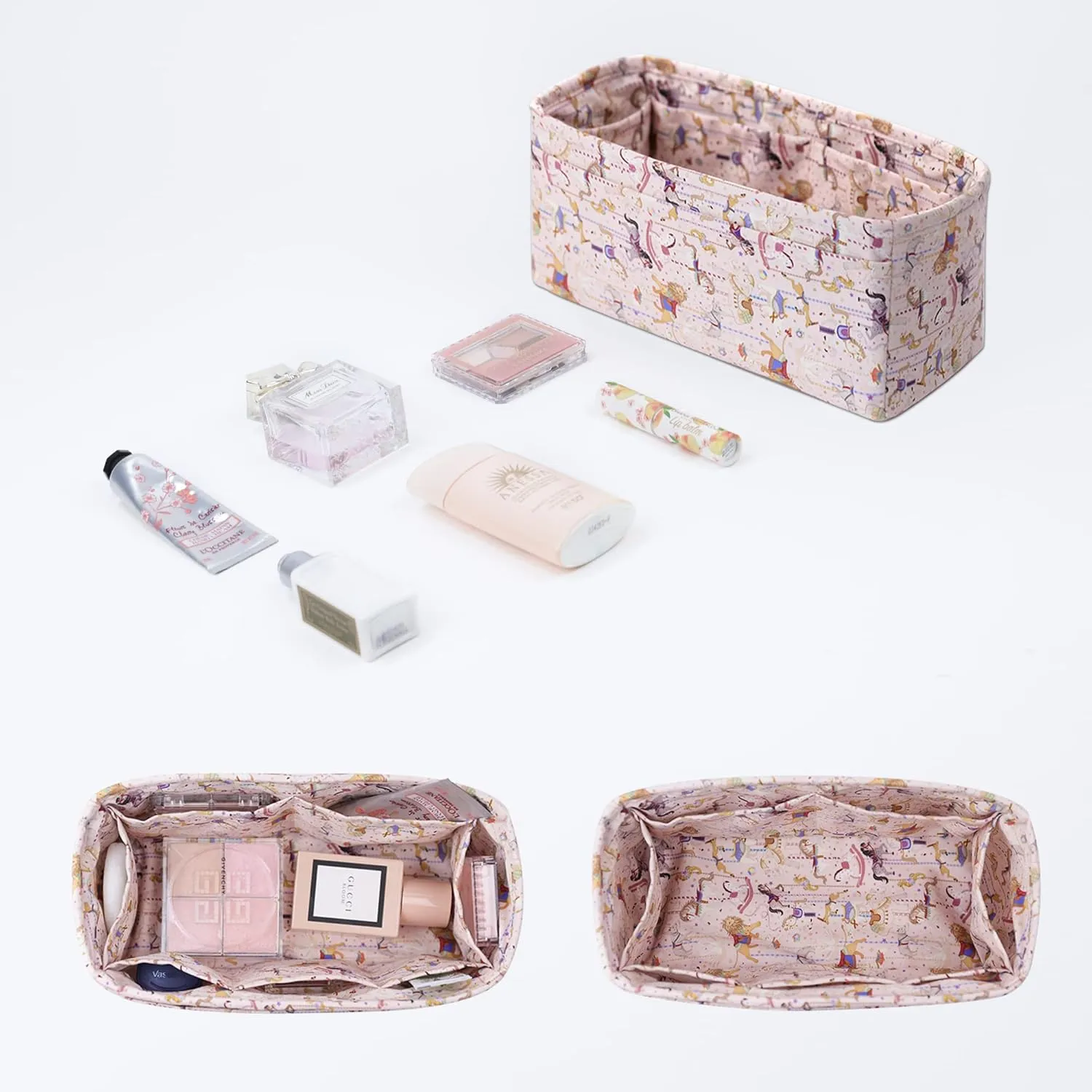 Purse Organizer Insert fits Kelly24/24 mini/29/35 bags, Lightweight Bag organizer for Women Luxury Handbag Tote, Soft Inner Bag (24/24-mini, Circus(Pink))