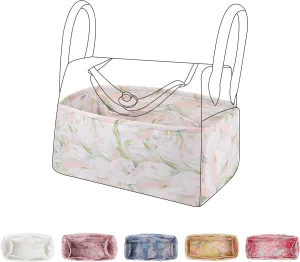 Purse Organizer Insert Fits Lindy 19/26/30/34 bags, Lightweight Bag Shaper Liner for Women Luxury Handbag Tote, Soft Inner Bag (LD26, French Tulips)