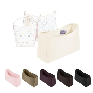 Purse Organizer Insert for All In/CarryAll/Cargo Vibe, Satin Handbag Organizer for LV Bag, Purse Essentials for Women Designer Handbags, Multiple Pockets Storage Bags (Craie, CarryAll Cargo Vibe PM)