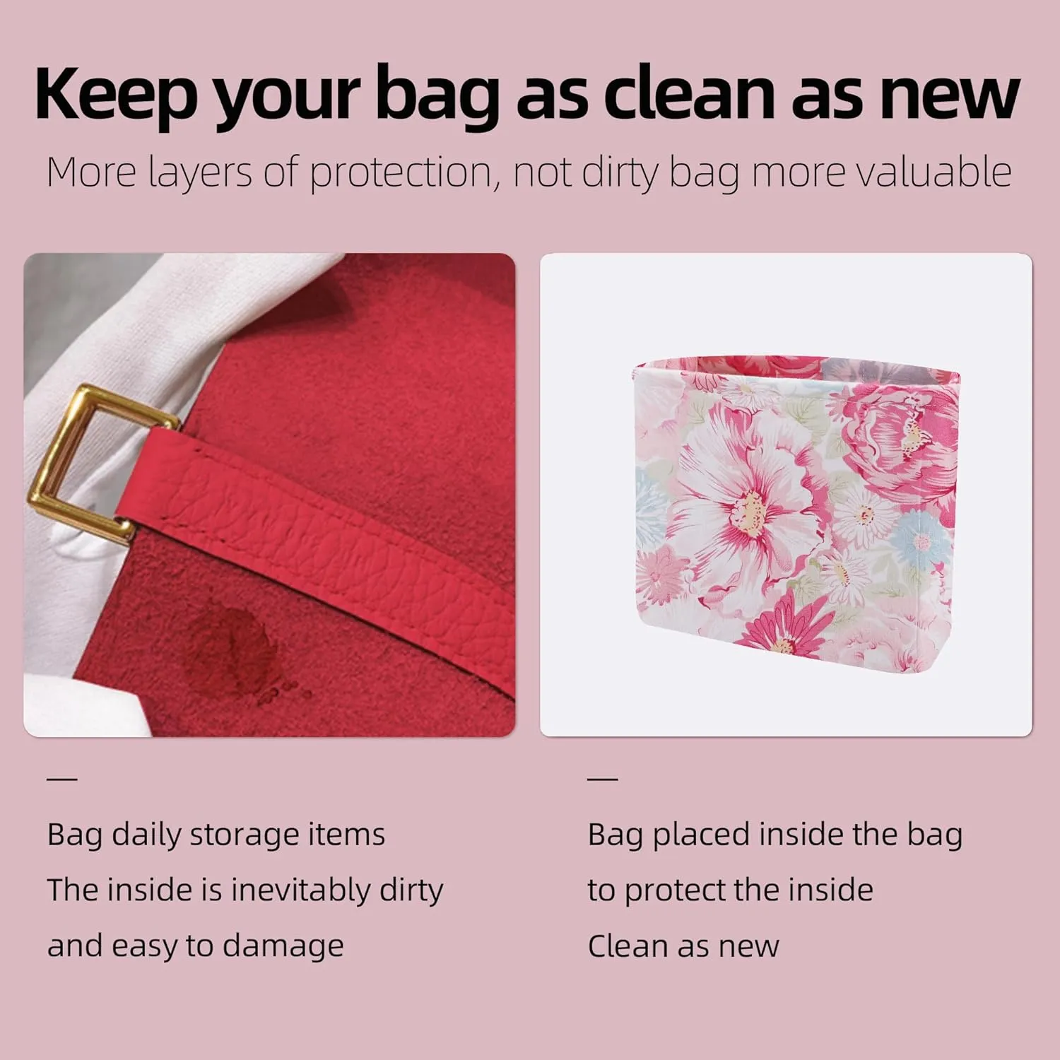 Purse Organizer Insert For Evelyne TPM/PM/GM/TGM, Lightweight Bag Shaper Liner, Soft Luxury Handbag Tote Inner Bag (PM-29,Blooming)