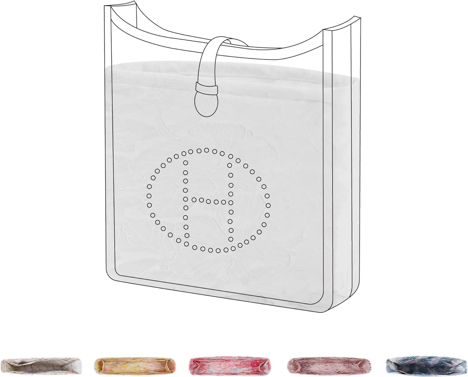 Purse Organizer Insert For Evelyne TPM/PM/GM/TGM, Lightweight Bag Shaper Liner, Soft Luxury Handbag Tote Inner Bag (TPM-mini,Snowflake)