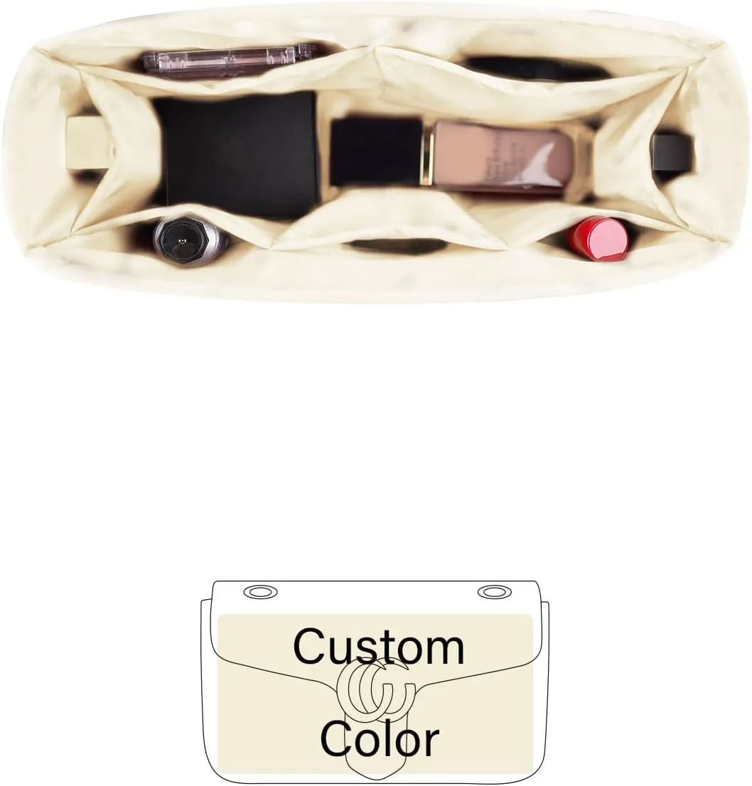 Purse Organizer Insert for GG Marmont Matelassé Shoulder Bag, Soft-touch Purse Insert Compatible with Gucci Marmont Bag, Inner Bag with Pockets, 114 Colors Options (Custom)