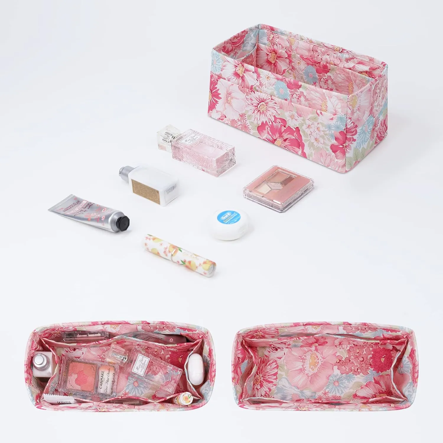 Purse Organizer Insert For Kelly mini/25/28/32/35 bags, Lightweight Bag Organizer Liner, Luxury Handbag Tote Shaper Inner Bag (KL25, Blooming)