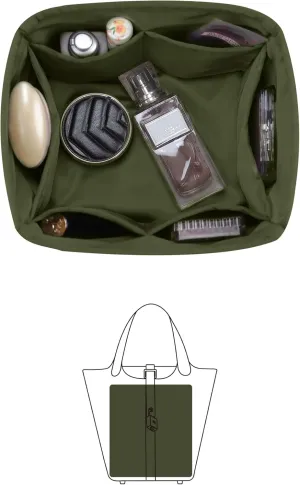 Purse Organizer Insert for Picotin 18/22, Satin Bag Organizer for Picotin Bags, Lightweight Purse Essentials for Women Luxury Handbags, Soft Touch Inner Liner with Multiple Pockets (Canopee, PC18)