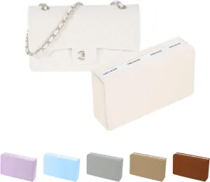Purse Shaper Pillow Insert for Chanel Flap Bags, Luxury Bag Shaper with Lightweight Satin, Fits Chanel Classic Flap Medium 25, Satin Surface with Memory Foam Inner (Craie, CF Medium)