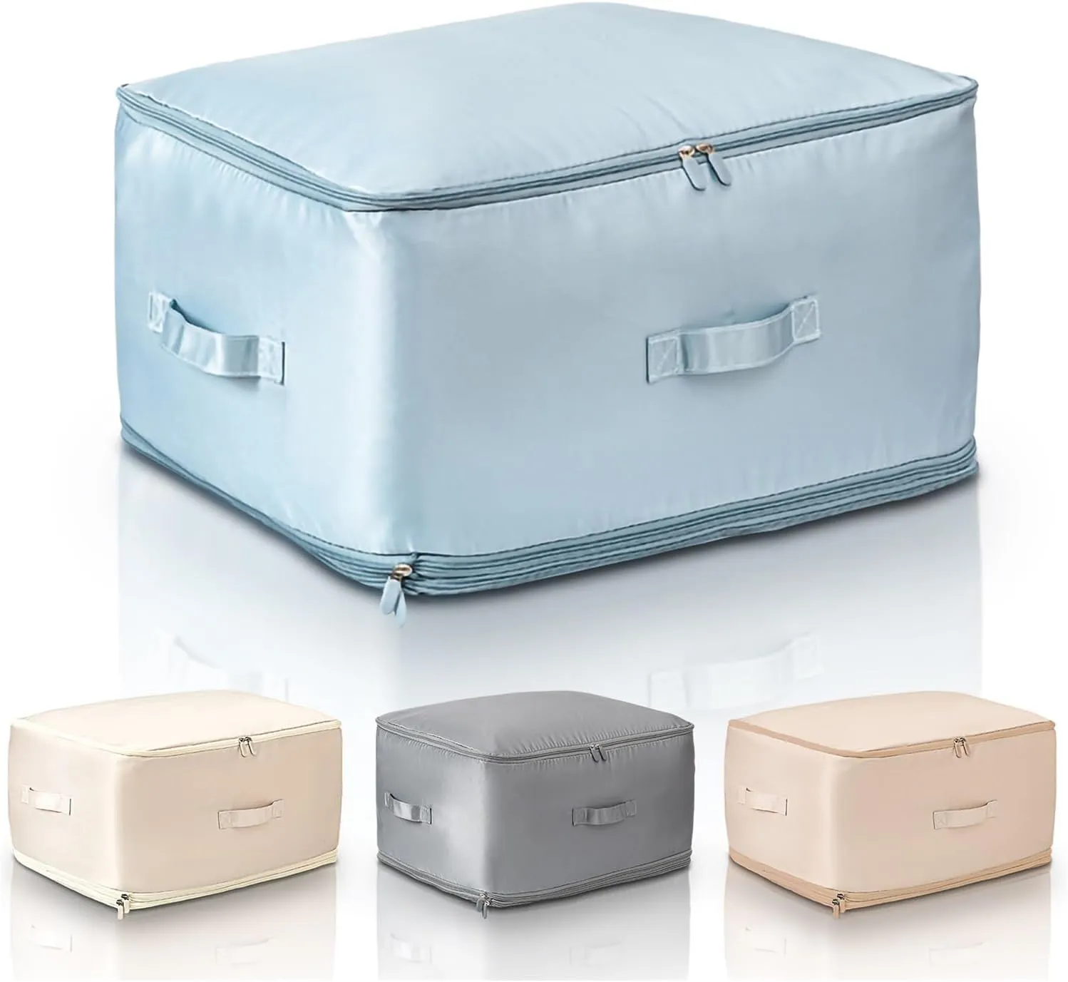 Quilt Clothes Compression Fitting Bag Storage Bag Large Capacity Quilt Packing Moving Packing Bag Dustproof Multifunctional(Blue,M)