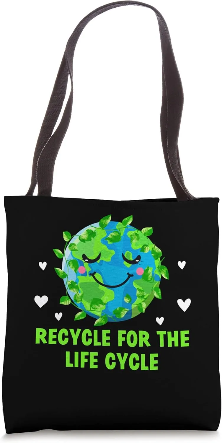 Recycle for the Life Cycle Sustainable Ecology Zero Waste Tote Bag