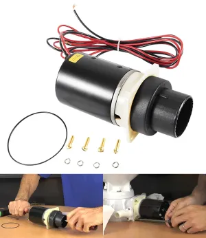 Replace for Jabsco 37072-0092 Marine Designer Series and Quiet Flush Marine Toilet Pump Assembly Kit, Compatible with Jabsco Quiet Flush Toilets series 37045, 37245, 37055, 37255, 37075, 37275 12-Volt