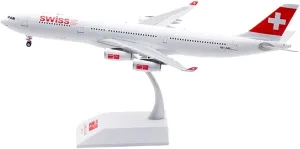 Replica Aircraft Models 31CM 1/200 Scale Miniature Model Collectible Airplane for Swiss International Air Lines A340-300 HB-JMN Aircraft Miniature Airplane Model