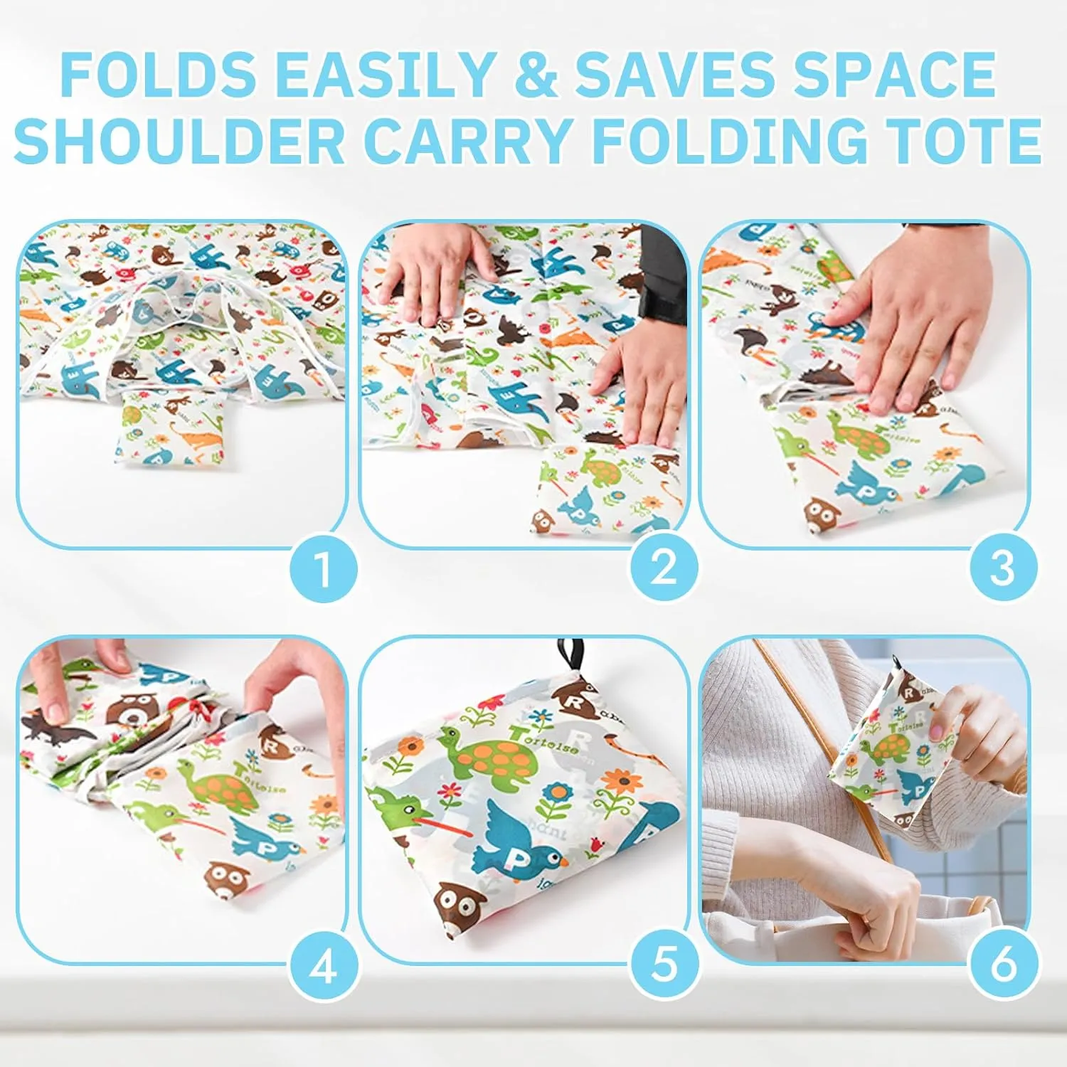 Reusable Grocery Bags For Shopping Packable Large Tote Bag Foldable Bulk Washable with Handles 2-4-6-8 Pack Groceries Bags