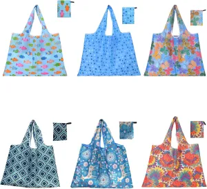Reusable Grocery Bags For Shopping Packable Large Tote Bag Foldable Bulk Washable with Handles 2-4-6-8 Pack Groceries Bags
