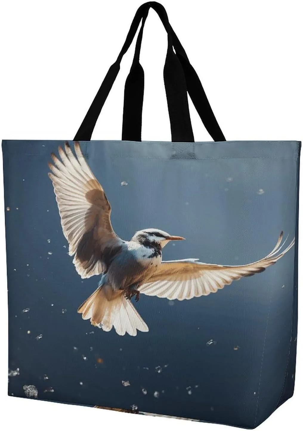 Reusable Grocery Bags,Bird Migration Print Tote Bag,reusable Shopping Bags,unisex Portable Shoppers Bag for Work,Travel,Shopping