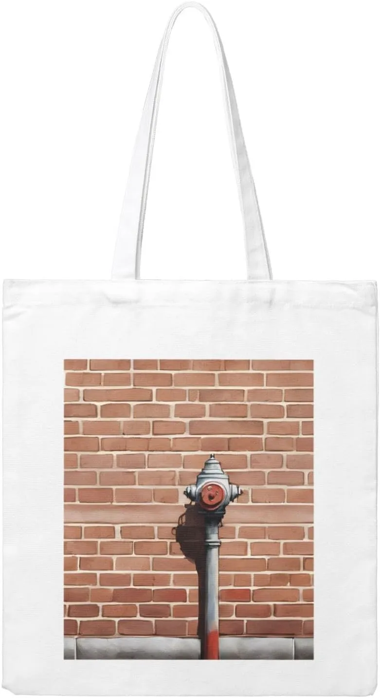 Reusable Heavy-Duty Canvas Tote Bag, Industrial Brick Wall Background handbag 15.75x13.87 Inch, Large Eco-Friendly Shopping Tote for Travel, Gym, Gifts, Machine Washable