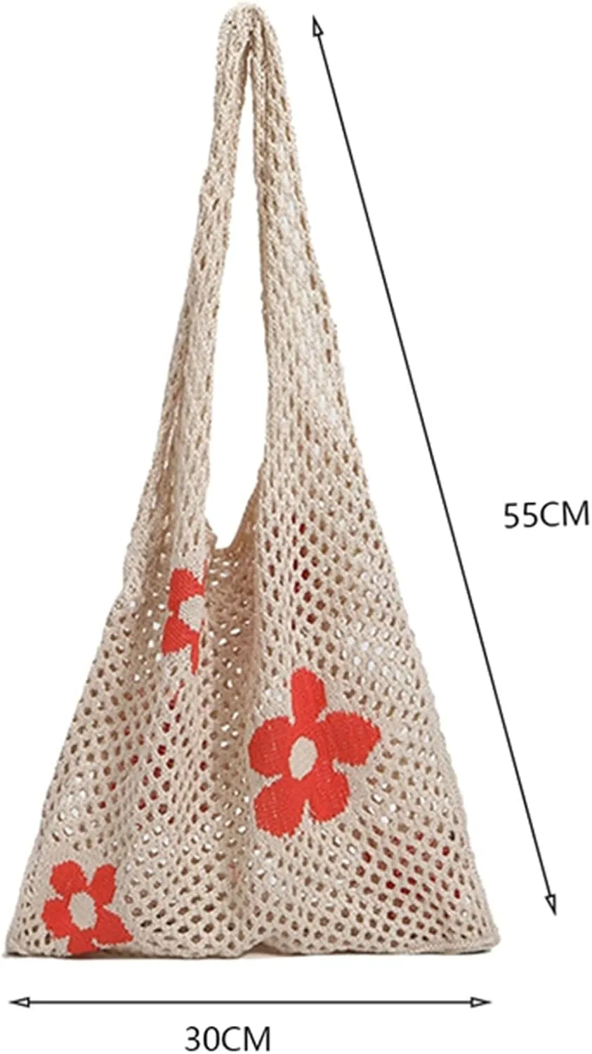 Reusable Mesh Shopping Bag Woven String Handbag Fruit Vegetables Storage Totes Bag Net Woven Bag Shop Grocery Tote (Color : A)