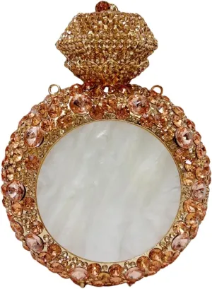 Rhinestone Acrylic Clutch for Women Novelty Vintage Clock Wedding Purse Sparkling Elegant Evening Prom Handbag