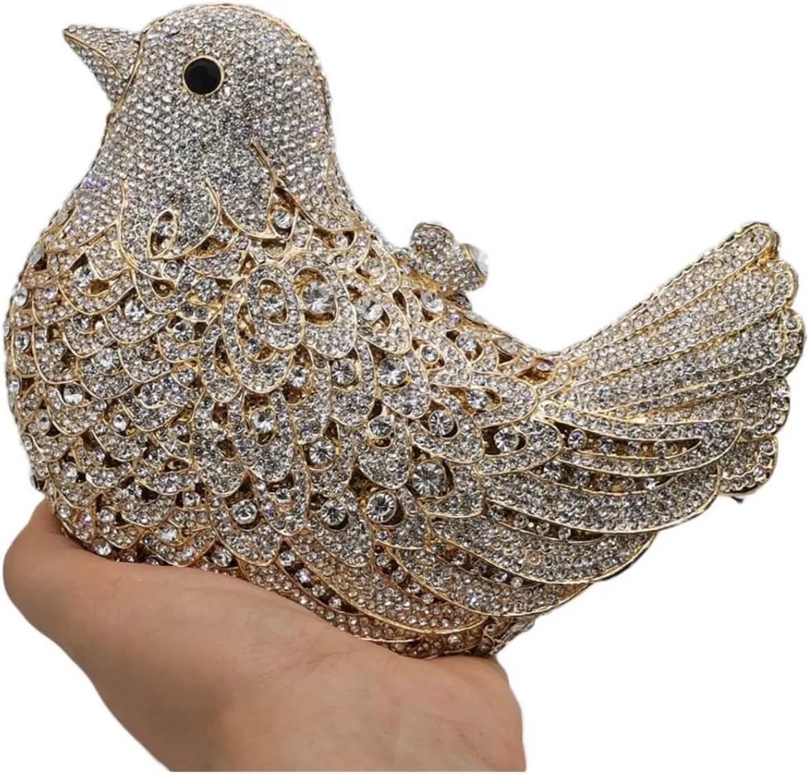 Rhinestone Bird Clutch Purse Women's Full Crystal Evening Bag for Wedding Party Handbag