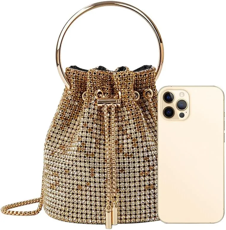 Rhinestone Evening Bag Bling Purse Sparkly Diamond Clutch Purse for Women Shoulder Handbag Cocktail Party Wedding Prom