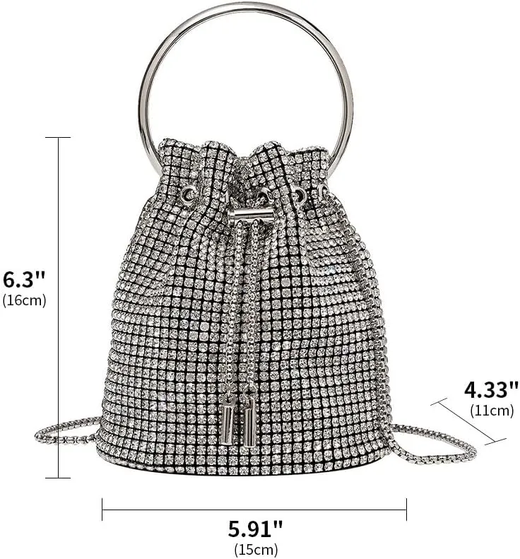 Rhinestone Evening Bag Bling Purse Sparkly Diamond Clutch Purse for Women Shoulder Handbag Cocktail Party Wedding Prom