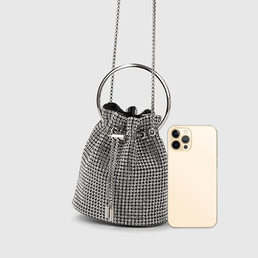 Rhinestone Evening Bag Bling Purse Sparkly Diamond Clutch Purse for Women Shoulder Handbag Cocktail Party Wedding Prom