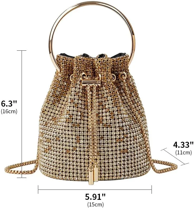Rhinestone Evening Bag Bling Purse Sparkly Diamond Clutch Purse for Women Shoulder Handbag Cocktail Party Wedding Prom