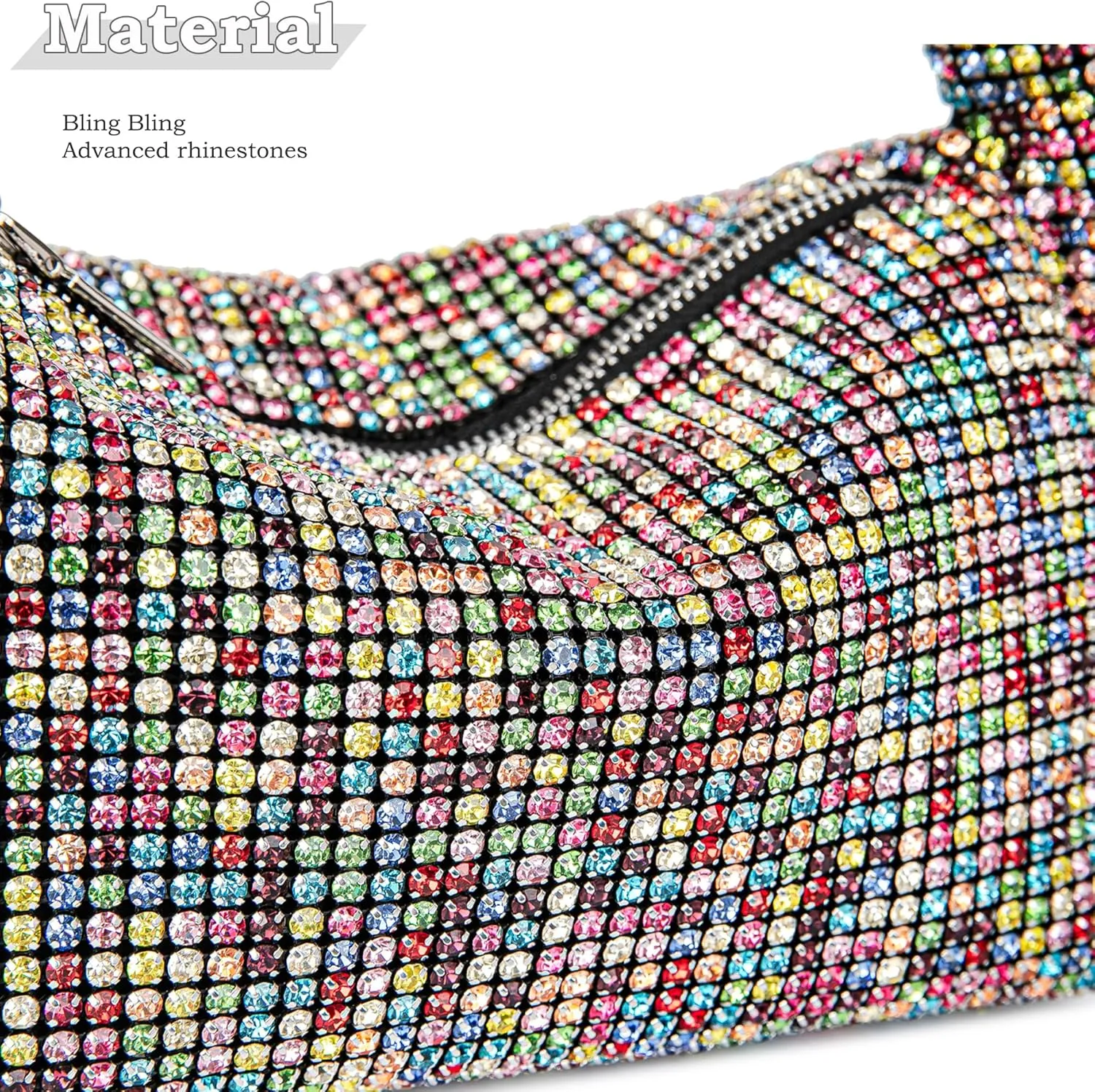 Rhinestone Evening Handbags Sparkling Crystal Purse Daily Casual Shoulder Bag