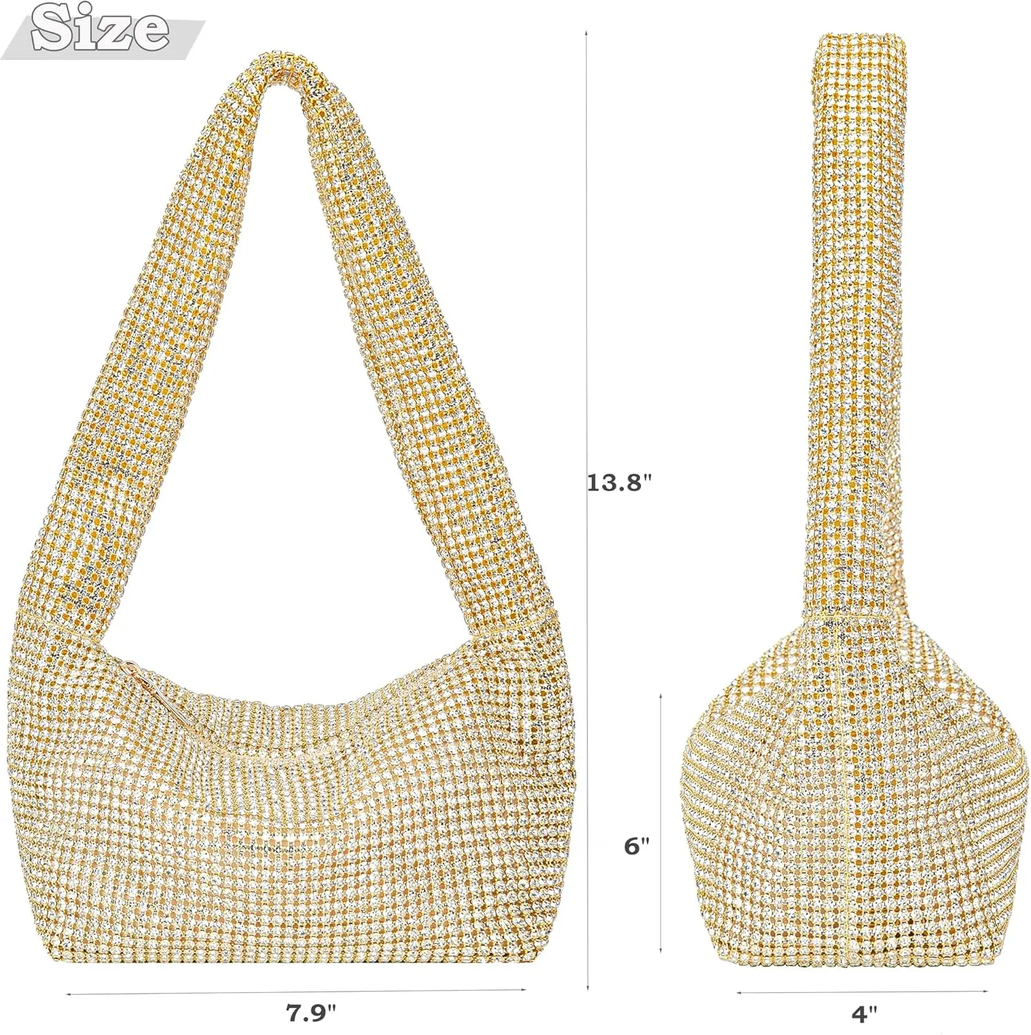 Rhinestone Evening Handbags Sparkling Crystal Purse Daily Casual Shoulder Bag