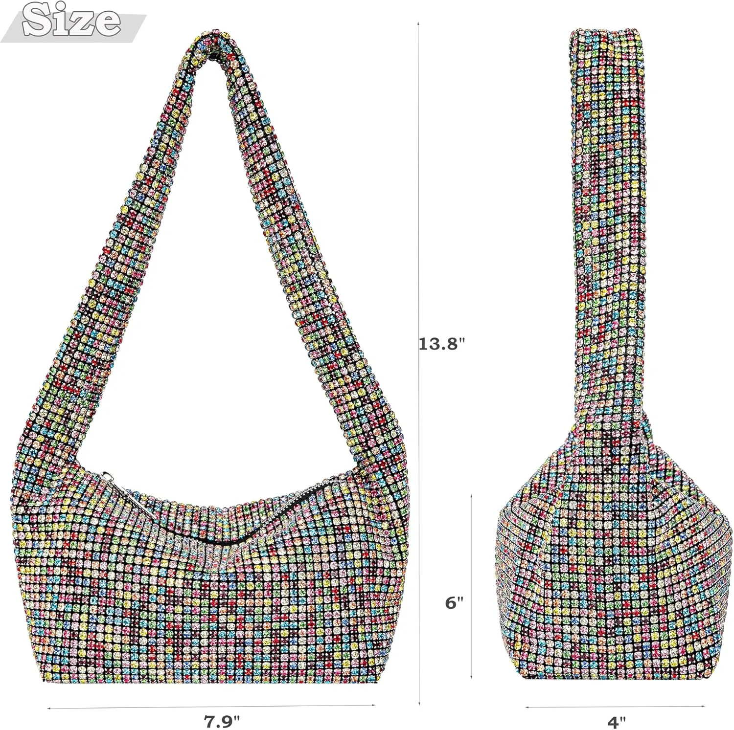 Rhinestone Evening Handbags Sparkling Crystal Purse Daily Casual Shoulder Bag