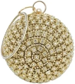 Rhinestone Round Evening Bag French Versatile Clutch Purses