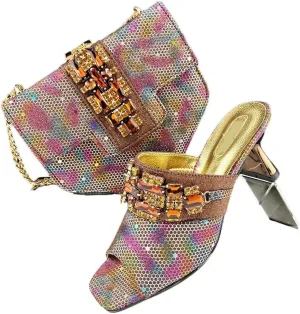Rhinestone Wedding Pumps with Matching Clutch Set African Bridal Party Luxury Italian Heels