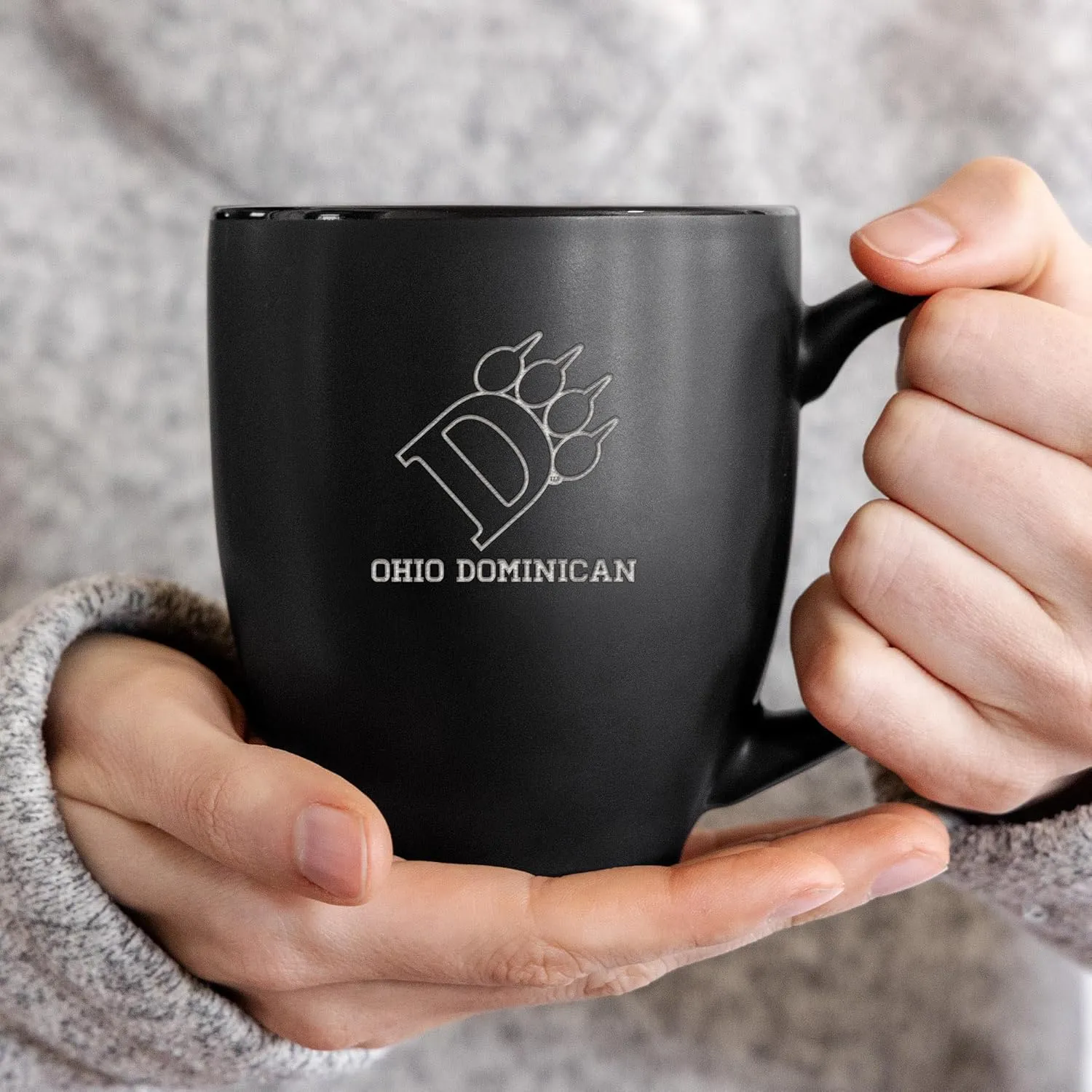 Rico Industries NCAA Nova Southeastern (or NSU) Sharks 15oz Laser Engraved Matte Black Ceramic Bistro Mug - for Hot or Cold Drinks