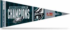Rico Industries NFL Football Philadelphia Eagles 2025 Super Bowl Champions 12" x 30" Felt Wall Décor Pennant - Great for Home/Bed Room/Man Cave Décor