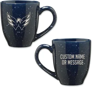 Rico Industries NHL Hockey Washington Capitals Navy Personalized 16 oz Team Color Laser Engraved Speckled Ceramic Coffee Mug