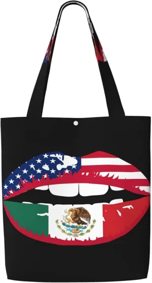 Saint Kitts and Nevis Roots Flag Fingers Print Canvas Totes Bag Shoulder Bags Shopping Crossbody 13.8 X 15.4 inch
