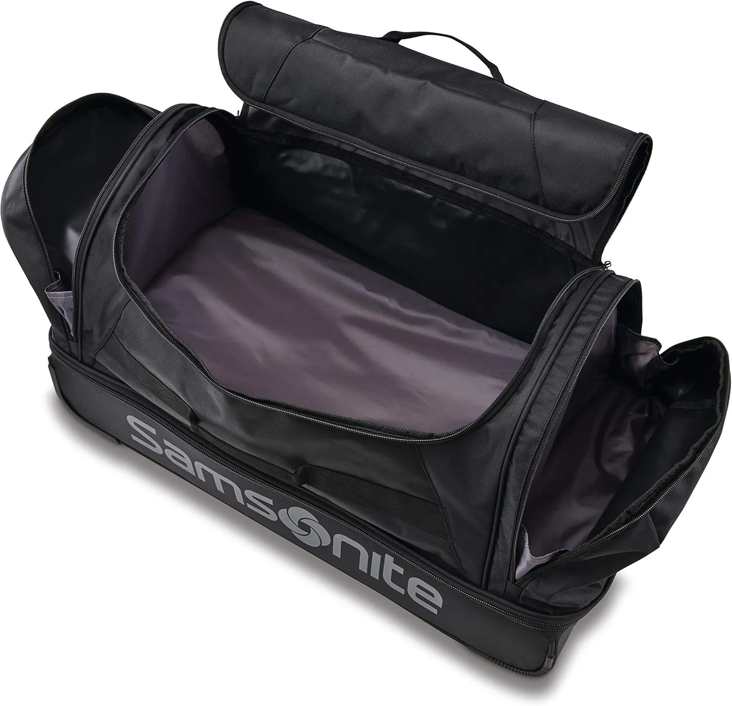 Samsonite Andante 2 Wheeled Duffel Bag – 32-Inch Durable Rolling Luggage with Inline Skate Wheels, Push-Button Handle & Spacious Compartments – Travel-Friendly and Lightweight - All Black