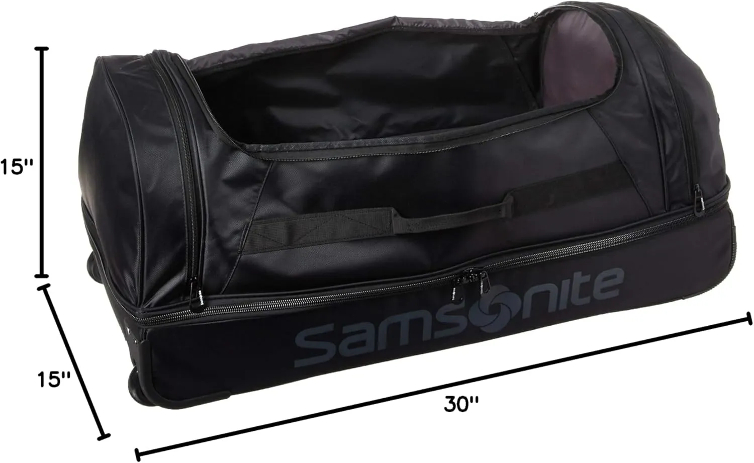 Samsonite Andante 2 Wheeled Duffel Bag – 32-Inch Durable Rolling Luggage with Inline Skate Wheels, Push-Button Handle & Spacious Compartments – Travel-Friendly and Lightweight - All Black