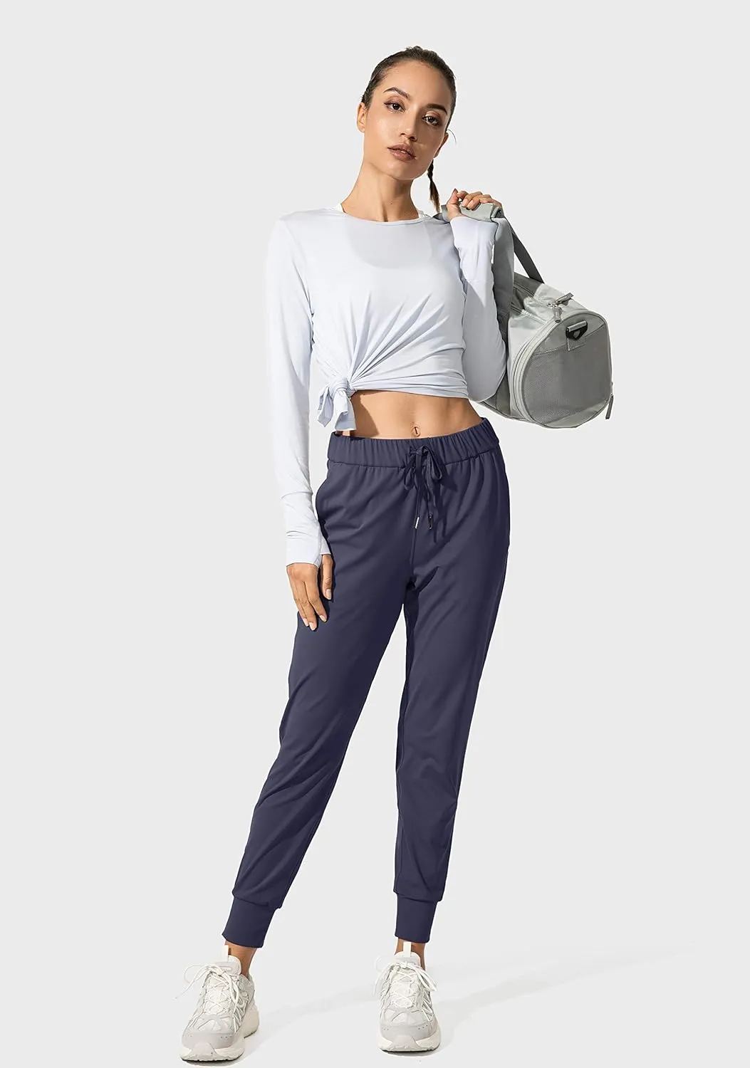 SANTINY Women's Joggers Pants Pockets Drawstring Running Sweatpants for Women Lounge Workout Jogging