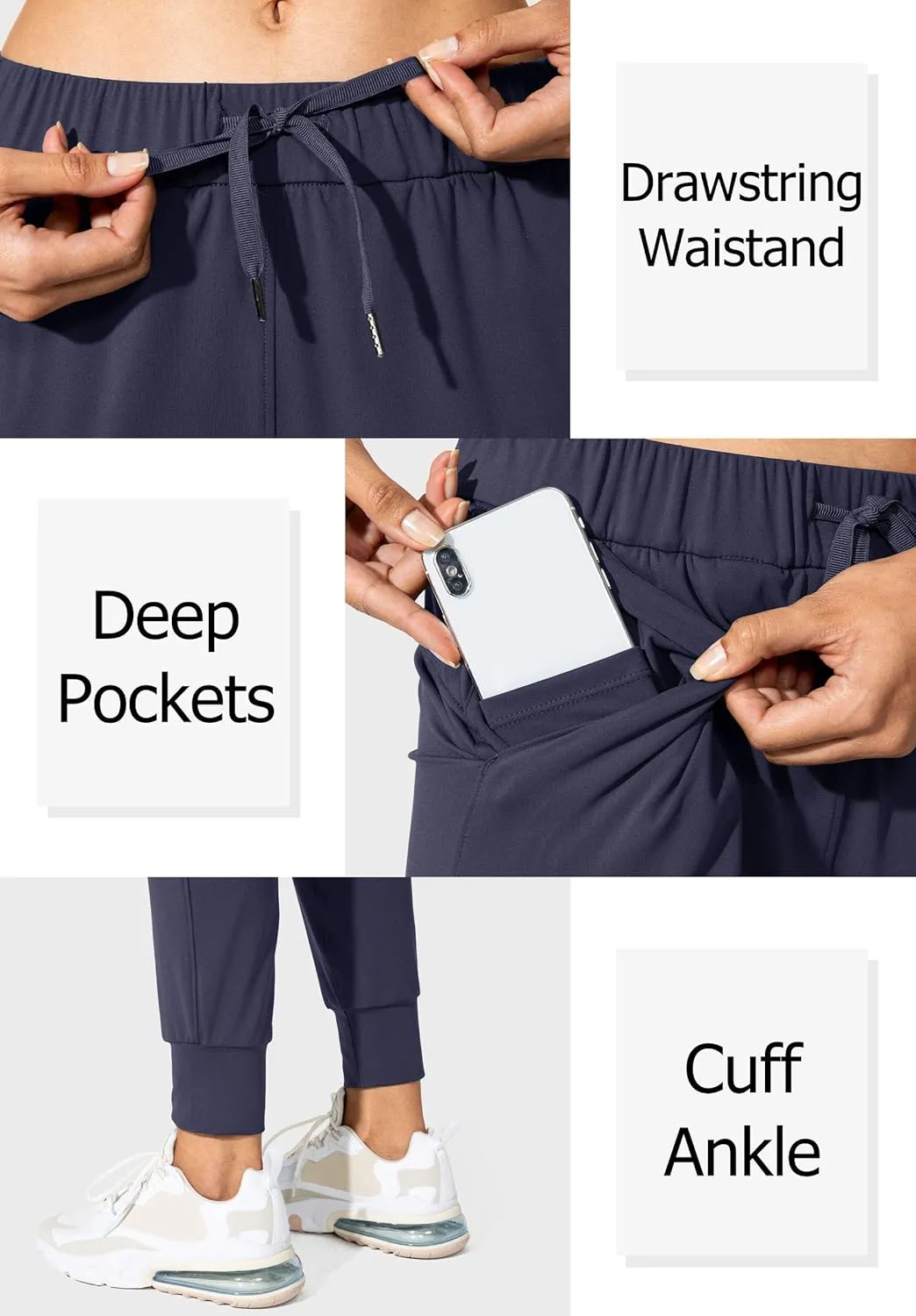 SANTINY Women's Joggers Pants Pockets Drawstring Running Sweatpants for Women Lounge Workout Jogging