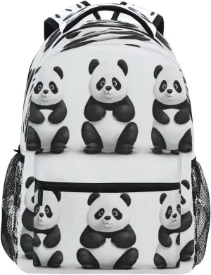 School Backpack for Men Women Fashion Business Work Bag with Chest Strap Gift Men & Women Sweet Panda White