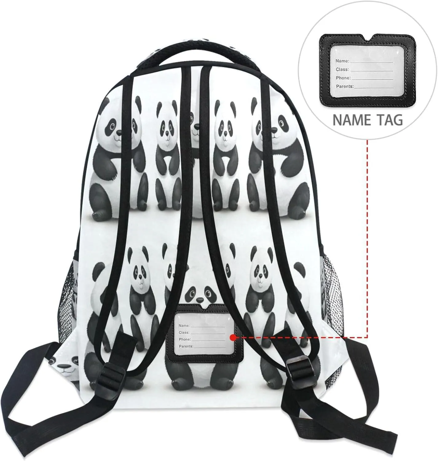 School Backpack for Men Women Fashion Business Work Bag with Chest Strap Gift Men & Women Sweet Panda White