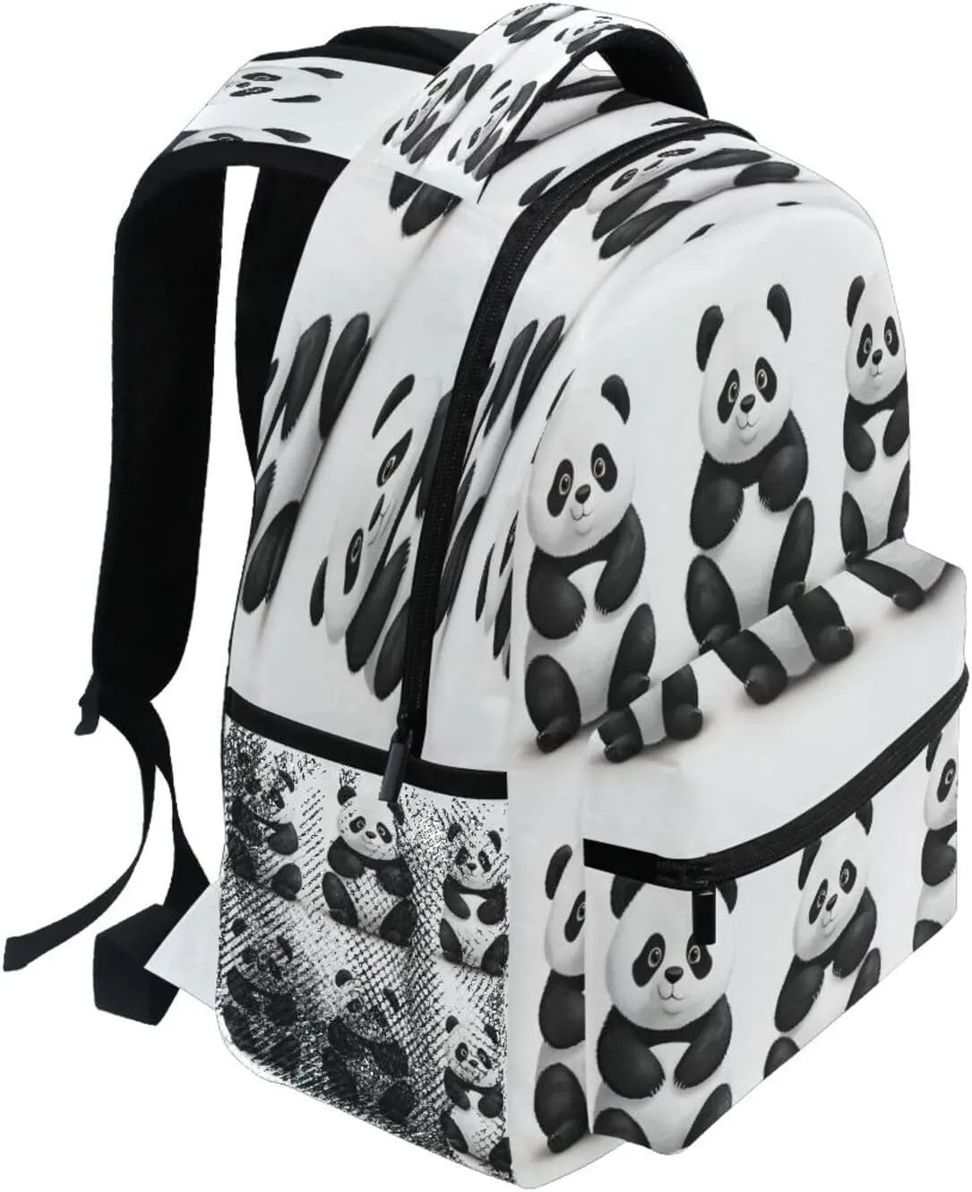 School Backpack for Men Women Fashion Business Work Bag with Chest Strap Gift Men & Women Sweet Panda White