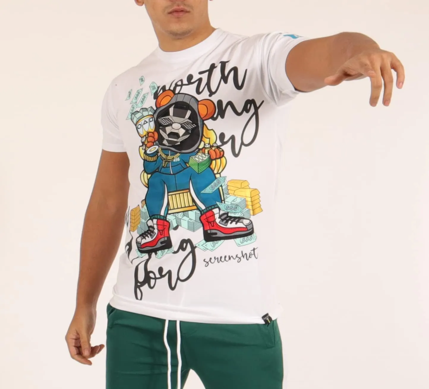 SCREENSHOT-2202-SS-2 Mens Stylish Double Layer Patch Embroidery High Density Gel Premium Quality Tee