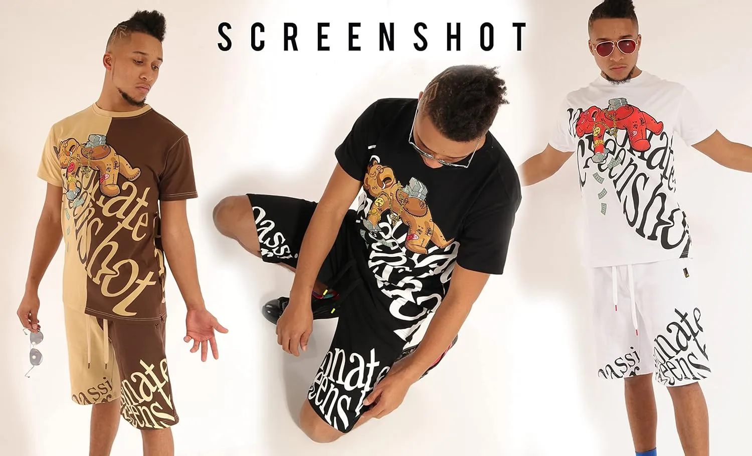 SCREENSHOT-TEE3202SS Mens Hip-Hop NYC Streetwear Urban Varsity Racing Premium Tee