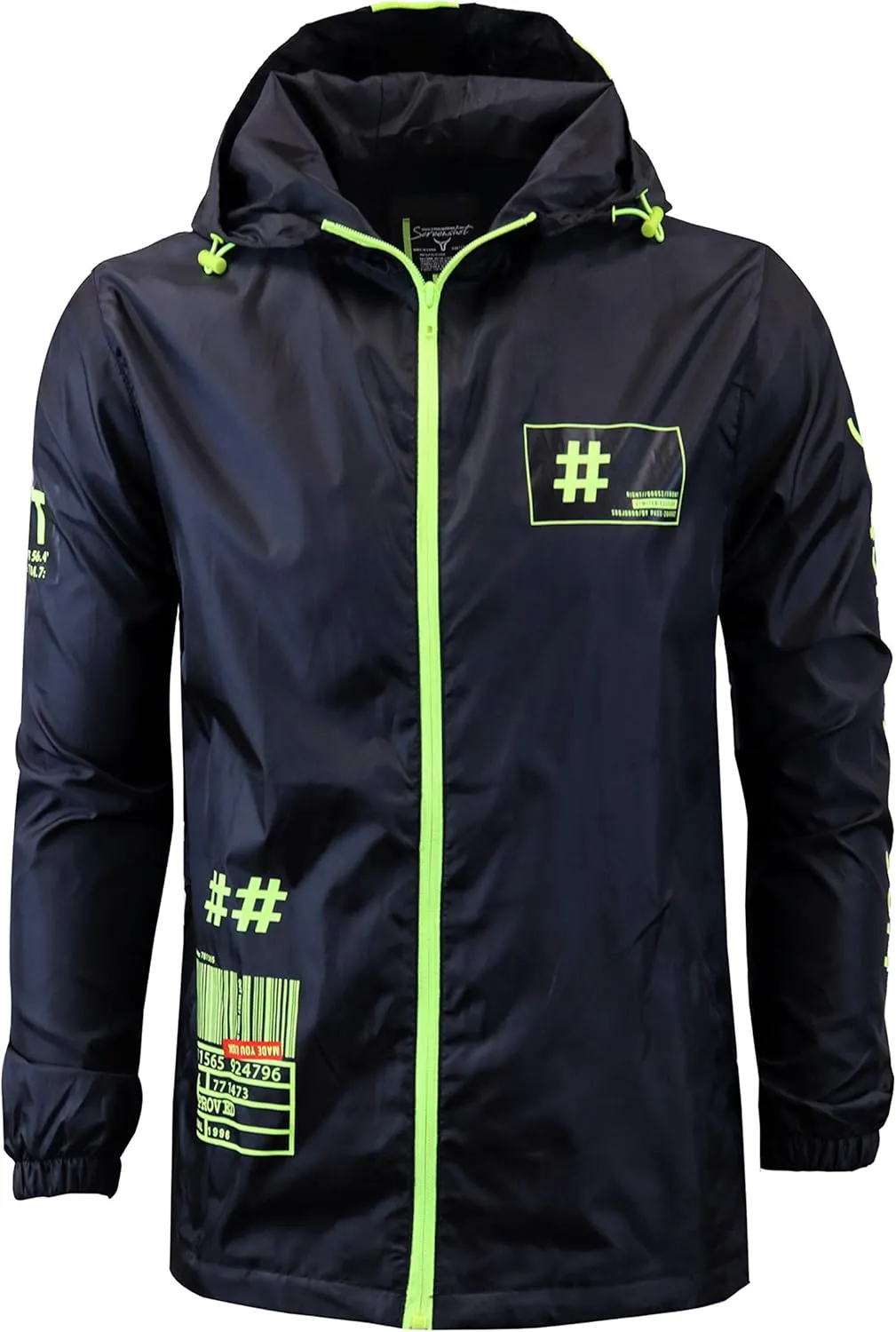Screenshotbrand Lightweight Hooded Water Resistant Windbreaker - Zip-up Fashion Map Print Rain Jacket