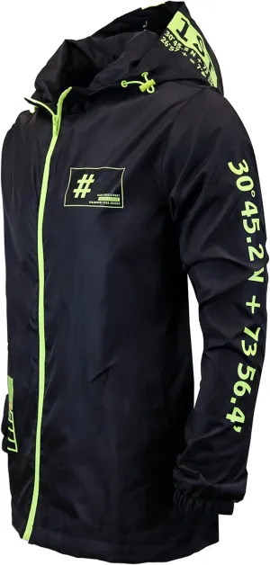 Screenshotbrand Lightweight Hooded Water Resistant Windbreaker - Zip-up Fashion Map Print Rain Jacket