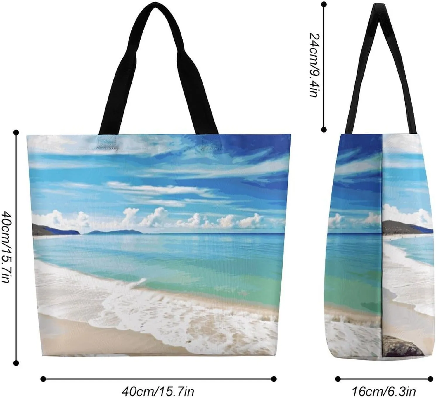 Sea Animals Stingrays Tote Bag for Women Reusable Grocery Shoulder Bag Shopping Bags for Travel, Groceries