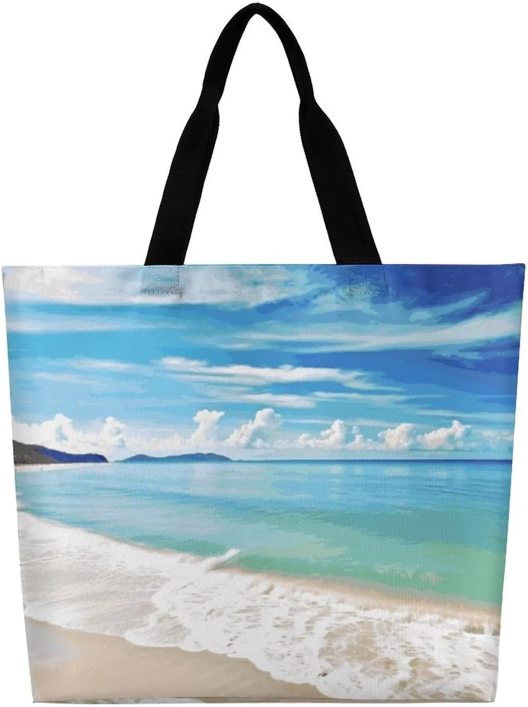 Sea Animals Stingrays Tote Bag for Women Reusable Grocery Shoulder Bag Shopping Bags for Travel, Groceries