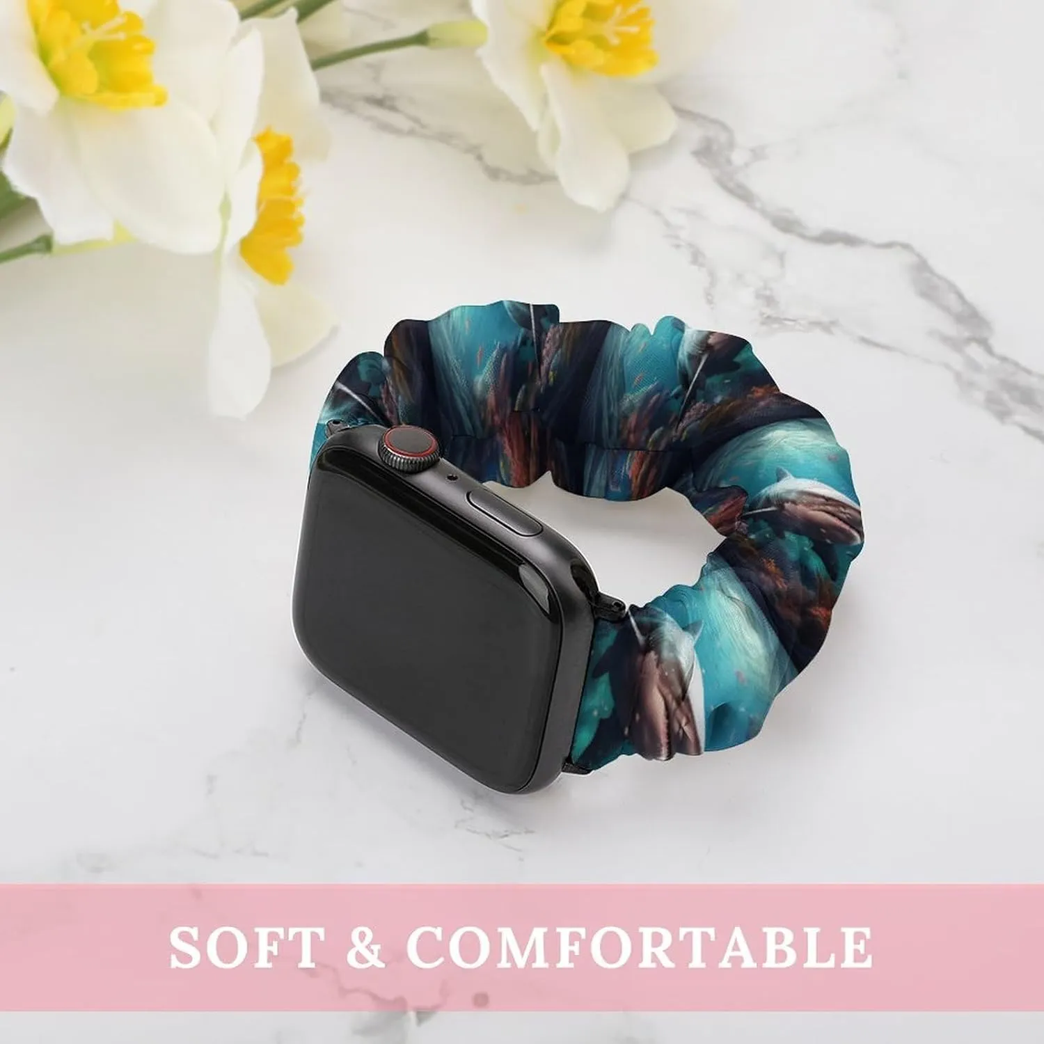 Sea Shark Watch Bands Elastic Straps Wristbands Replacement Sports Strap Compatible with Apple Watch