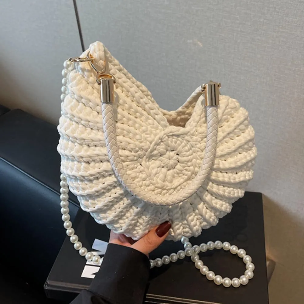 Shell Purse for Women,Handwoven Fashion Seashell Bag Luxury Shell Clutch Purse Unique Clutch Summer Beach Bag